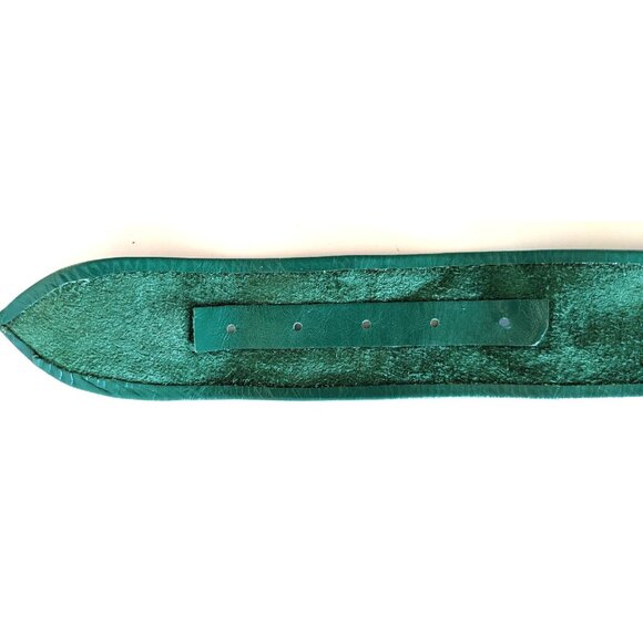 VTG Emmanuel 2 Women's Leather Belts Green Blue Soft Unlined Size M/L Canada - Picture 8 of 12